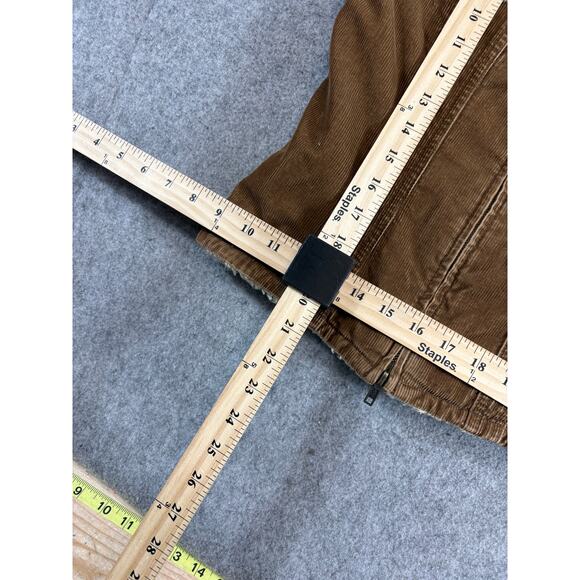Abercrombie & Fitch Jacket Womens Brown Corduroy Sherpa Lined Full Zip Winter XS - Picture 3 of 8